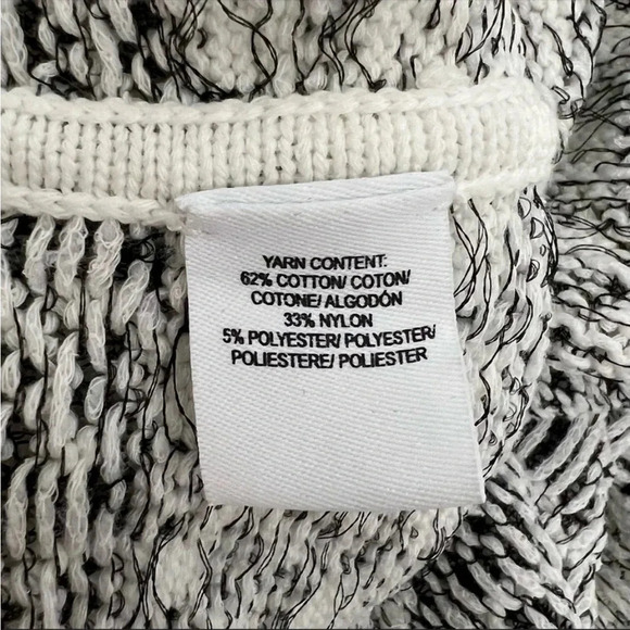 DEREK LAM 10 CROSBY Sweater Long Sleeve Gray White Striped Honeycomb Size S - Picture 7 of 11